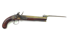 Load image into Gallery viewer, Naval Officers Flintlock Pistol with spring bayonet. SN X3009
