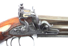 Load image into Gallery viewer, Over and Under Flintlock Pistols by Staudenmayer London, very fine cased pair. SN X3024
