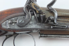 Load image into Gallery viewer, Over and Under Flintlock Pistols by Staudenmayer London, very fine cased pair. SN X3024
