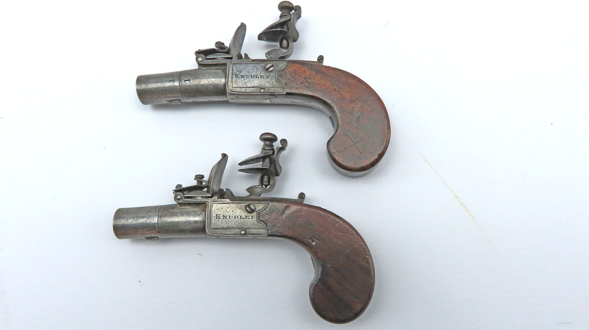 54 Bore Flintlock Small Pocket Pistols by Knubley, London. Ref X3562 ...