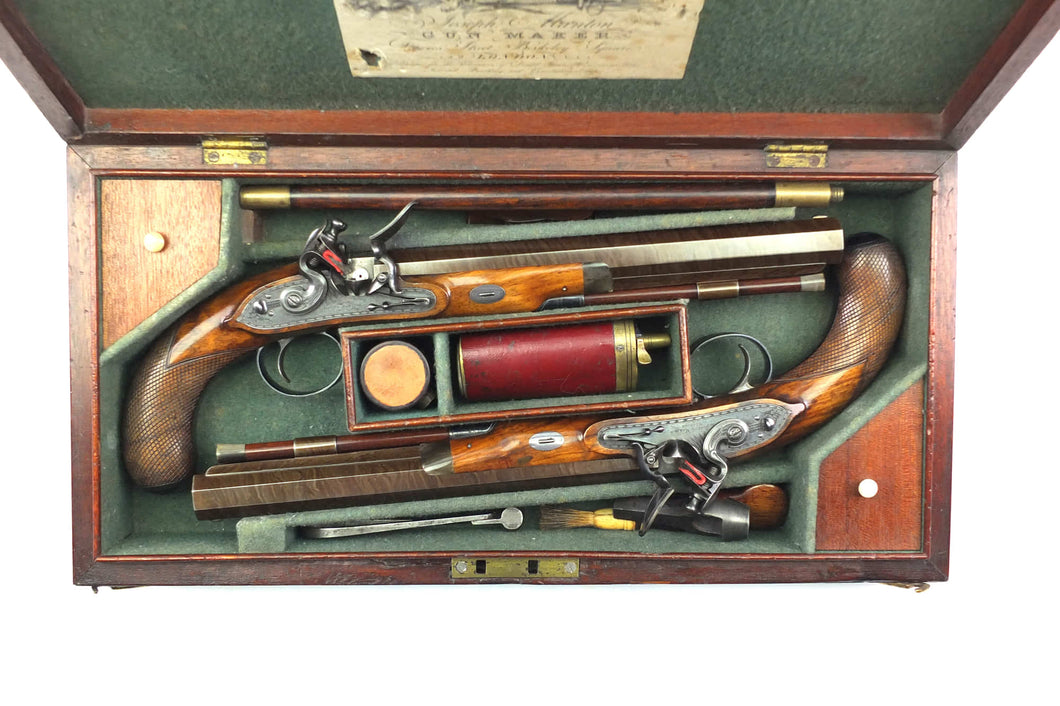 Cased Pair of Joseph Manton Flintlock Duelling Pistols, Very Fine. Ref 9163