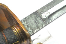 Load image into Gallery viewer, Senior Field Officers 1827 Naval Royal Dockyard Battalion Sword, very rare. SN 9080
