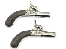 Load image into Gallery viewer, Cased Percussion Muff Pistols,  Rare Very Small Pair. Ref 9186
