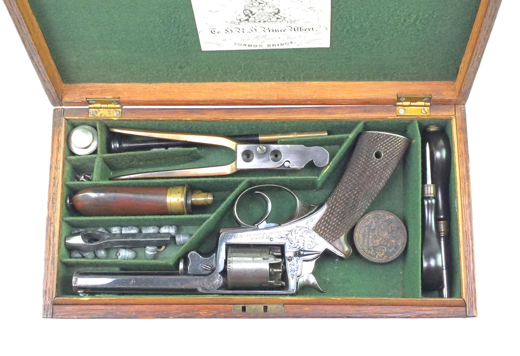 Beaumont Adams Patent Double Action Percussion Revolver 5 Shot 120 Bore, cased. SN 9070
