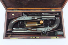 Load image into Gallery viewer, Rifled Percussion Officers Pistols by Playfair, Fine Cased Pair. SN 9148
