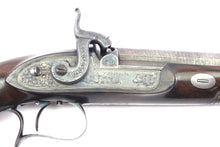 Load image into Gallery viewer, Rifled Percussion Officers Pistols by Playfair, Fine Cased Pair. SN 9148
