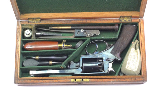 Beaumont Adams Percussion Revolver 54 Bore, very fine, cased. SN 9074