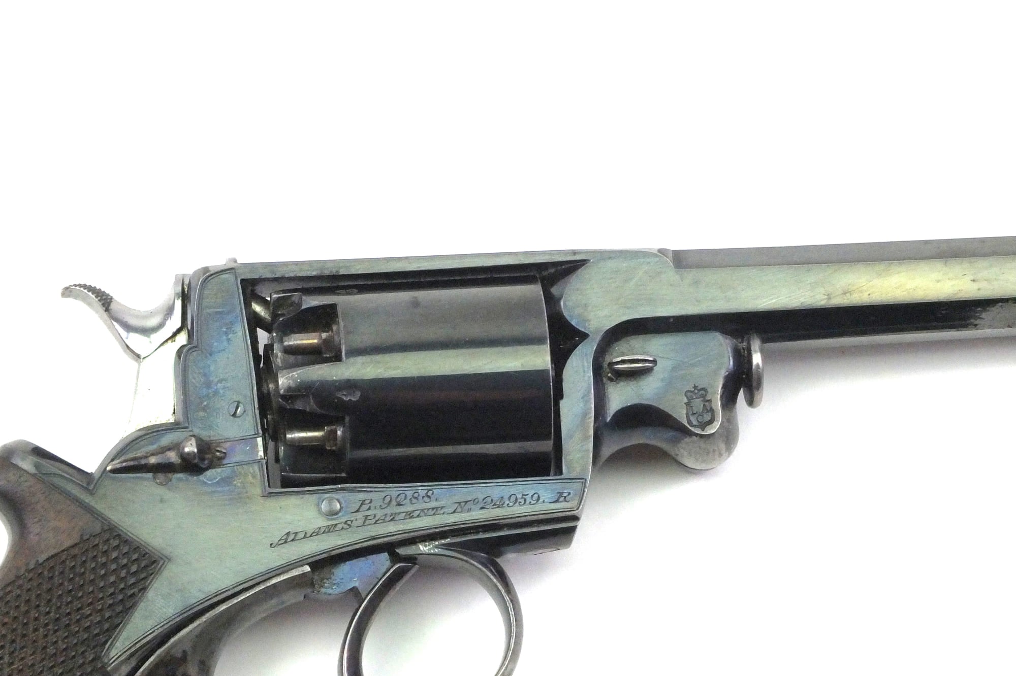 Adams Revolver Reproduction Beaumont Adams Percussion Revolver 54 Bore, very fine, cased. SN 9074 ...