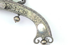 Load image into Gallery viewer, Scottish Steel Silver Scroll Butt Belt Flintlock Pistol by Alex Campbell of Doune. Ref X3268
