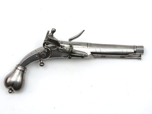 Scottish Heart Butt Flintlock Pistol by MacKenzie of Brechin, Fine. Ref X3288