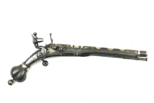 Scottish Heart Butt Flintlock Pistol, Fine. SN X3244