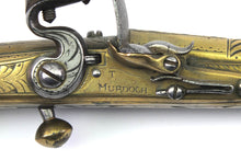 Load image into Gallery viewer, Small Scottish Brass Lobe Flintlock Butt Pistol by T. Murdoch of Doune. Ref X3277
