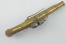 Load image into Gallery viewer, Small Scottish Brass Lobe Flintlock Butt Pistol by T. Murdoch of Doune. Ref X3277
