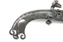 Load image into Gallery viewer, Scottish Steel &amp; Silver Scroll Butt Flintlock Pistol by Alex Campbell. Ref X3268
