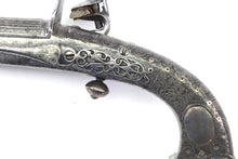 Load image into Gallery viewer, Scottish Steel &amp; Silver Scroll Butt Flintlock Pistol by Alex Campbell. Ref X3268
