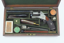 Load image into Gallery viewer, Cased Webley Long Spur 2nd Holster Model Percussion Revolver, Very Rare. SN X3221
