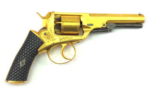 Load image into Gallery viewer, Gold Plated Webley Wedge Frame Double Action Pocket Revolver. Very Fine. SN X3227
