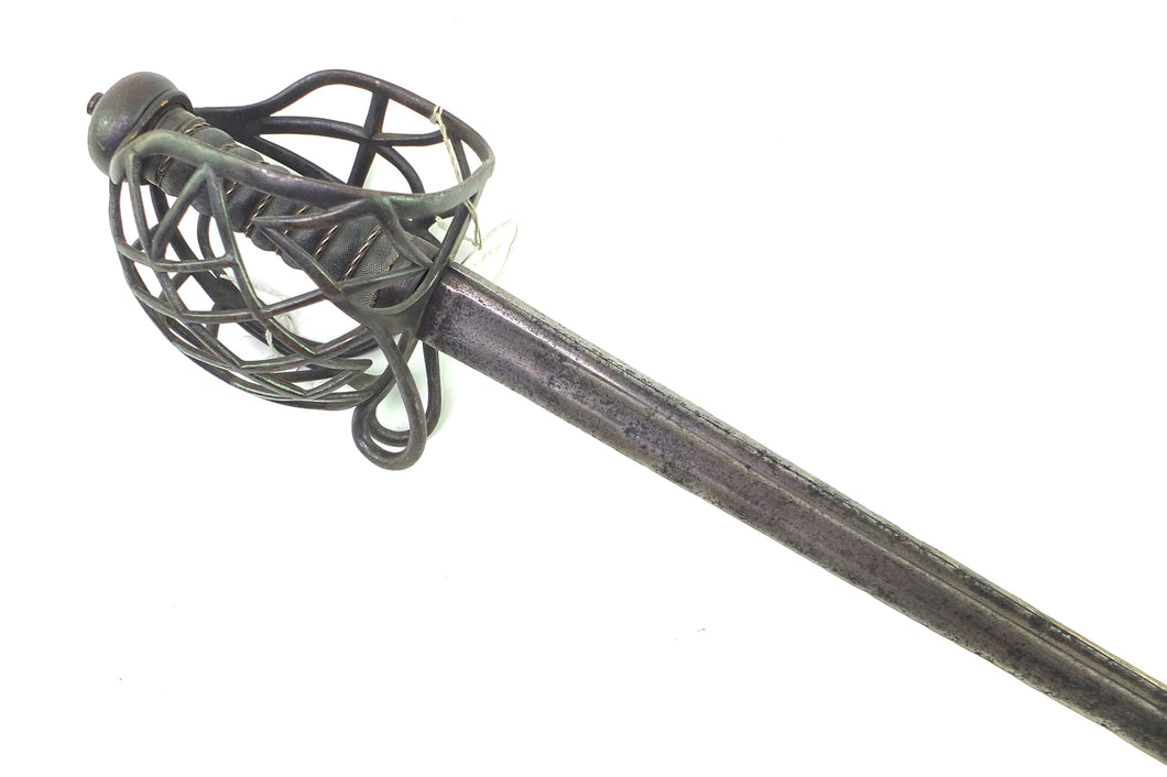 English Basket Hilted Dragoon Back Sword. SN R023