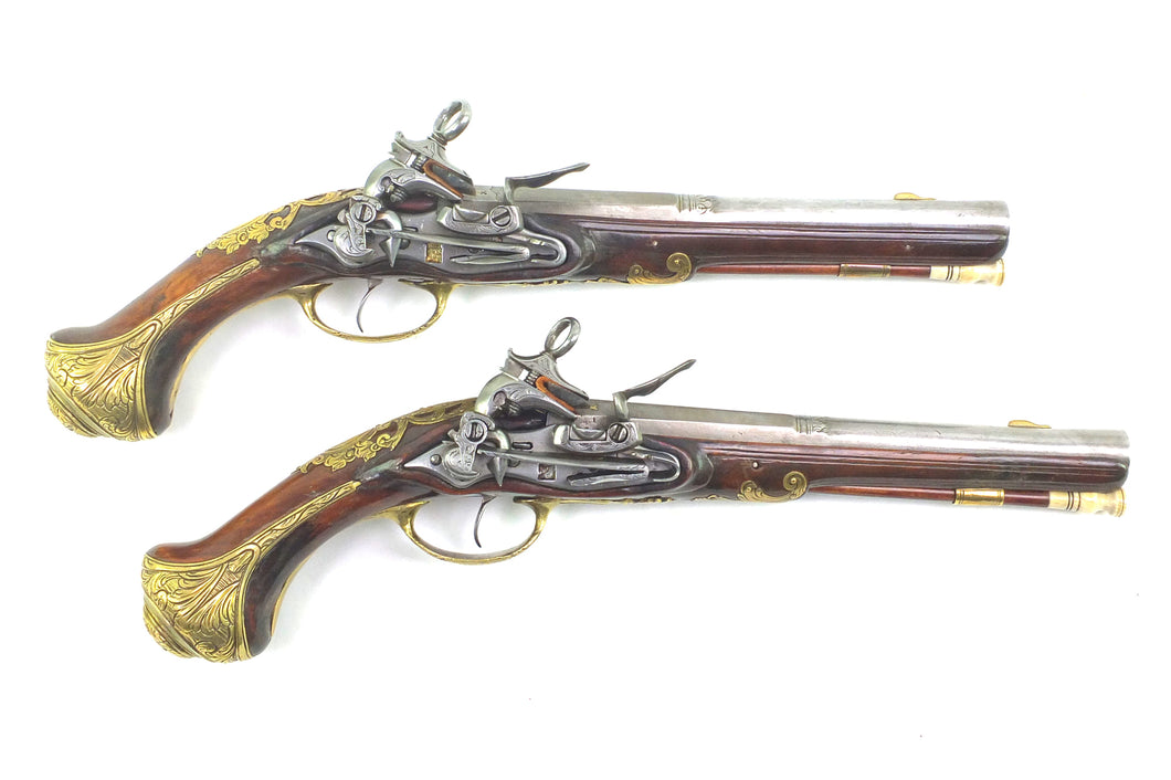 Flintlock Catalan Miquelet Pistols by Antonio Rovira of Igualada, fine pair. SN X2071