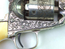 Load image into Gallery viewer, Gustave Young Engraved Fourth Model 1851 Navy Colt Percussion Nickel &amp; Silver Plated Revolver. SN 8717
