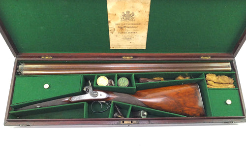 Double Barrel 14 Bore Shotgun by Westley Richards, cased. SN 8859