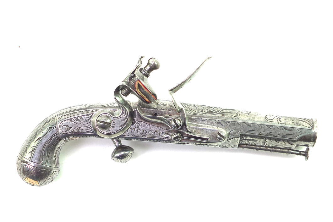 Scottish Flintlock Belt Pistol by Thomas Murdoch of Doune and Leith. SN X1999