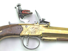 Load image into Gallery viewer, Flintlock Brass Holster Box Lock Pistols by Nicholson of London. SN 8675
