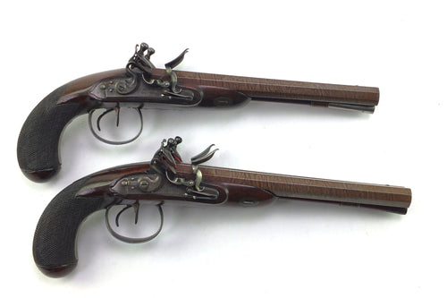 Flintlock Carriage Pistols by Wogdon and Barton. SN 8914