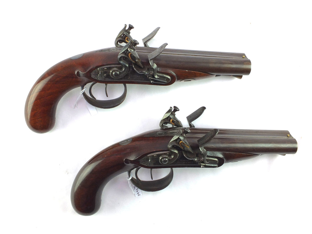 Flintlock Carriage Pistols by Westley Richards. SN 8448