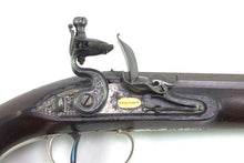 Load image into Gallery viewer, Flintlock Duelling Pistol by Wogdon, very fine &amp; rare silver mounted example. SN 8871
