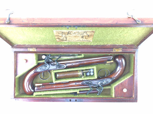 Flintlock Duelling Pistols by John Bennett.  SN 8712