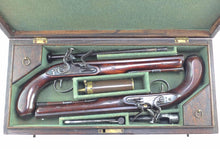 Load image into Gallery viewer, Flintlock Duelling Pistols by Wogdon &amp; Barton, a fine cased pair. SN 8920

