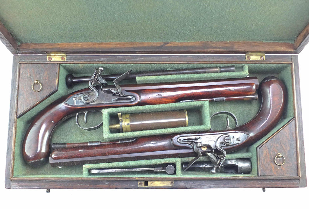 Flintlock Duelling Pistols by Wogdon & Barton, a fine cased pair. SN 8920