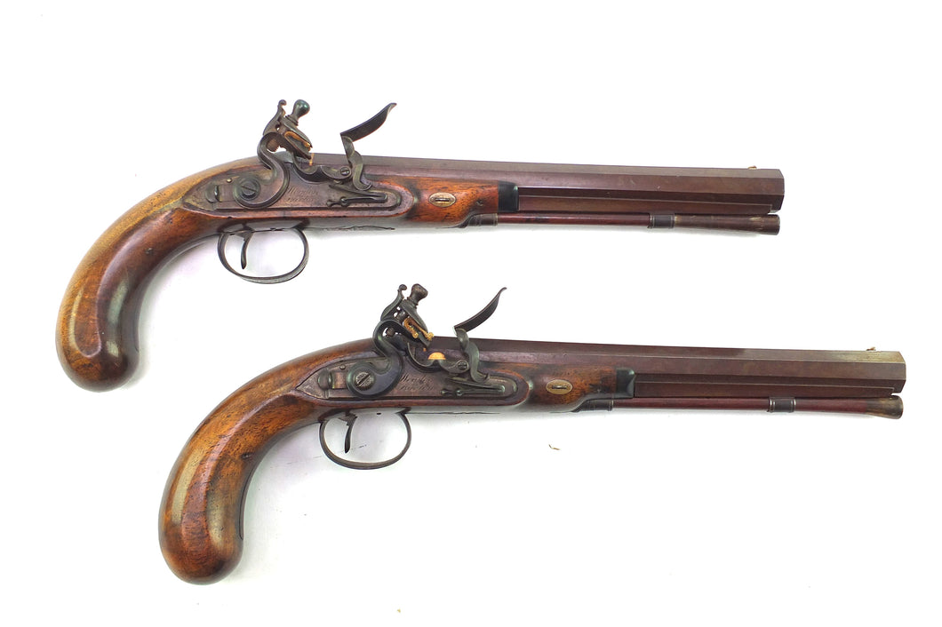 Flintlock Duelling Pistols by Wogdon & Barton, good pair. SN 8963