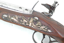 Load image into Gallery viewer, Flintlock Holster Pistols by Issac Pratt, Fine Pair of Silver Mounted. SN X2072
