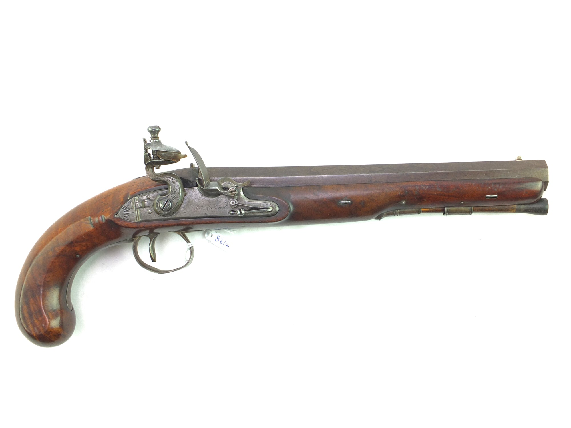 BRITISH Antique Brass Barrel FLINTLOCK .80 Caliber Pistol with