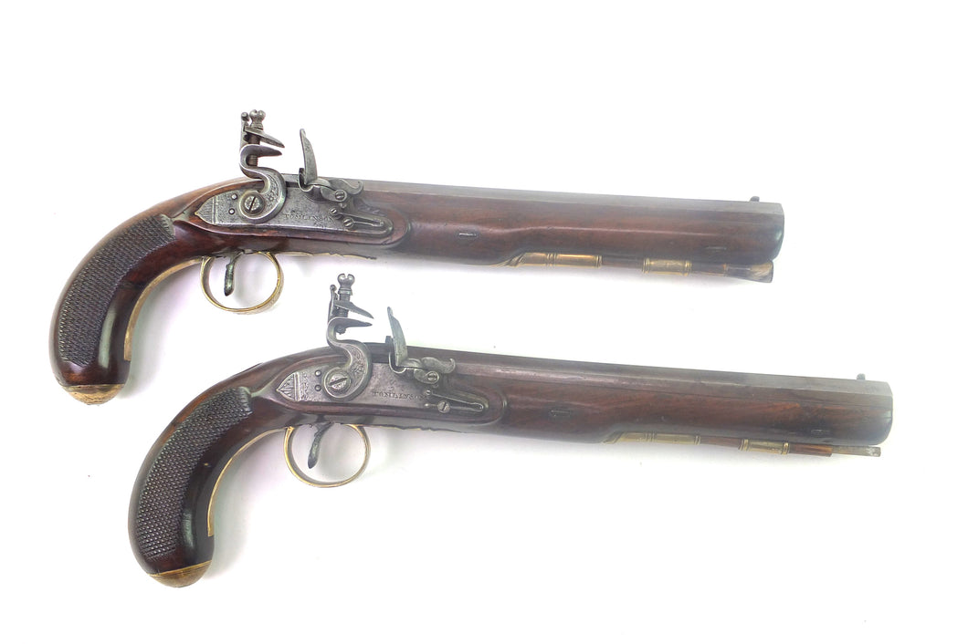 Pair of Flintlock Officers Duelling Pistols by Tomlinson. SN X1977