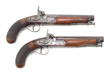 Load image into Gallery viewer, Flintlock Officers Pistols by Hamburger &amp; Co of London, Fine Cased Pair. SN 8823

