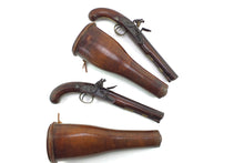 Load image into Gallery viewer, Flintlock Officers Pistols by Nock, superb holstered pair. SN X1974
