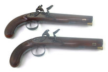 Load image into Gallery viewer, Flintlock Officers Pistols by Ross of Edinburgh, very good cased pair. SN X1975
