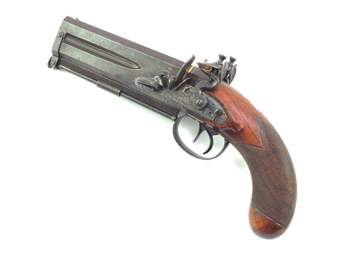 Flintlock Over & Under Pistol by Tatham & Egg. SN 8670