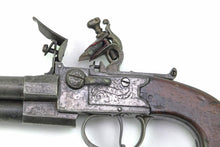 Load image into Gallery viewer, Flintlock Tap Action Pistol by Bunney, Rare Three Barrel. Ref 9355
