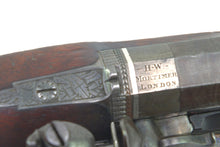 Load image into Gallery viewer, Flintlock Travelling Pistol by H.W. Mortimer London 24 Bore, fine. SN 9033
