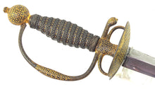 Load image into Gallery viewer, French Small Sword with Chiselled Iron Hilt with Gold Inlay. SN8785
