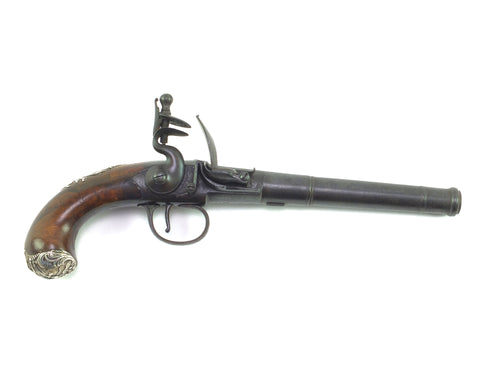 Queen Anne Cannon Barrel Holster Pistol by Griffin. SN 8665