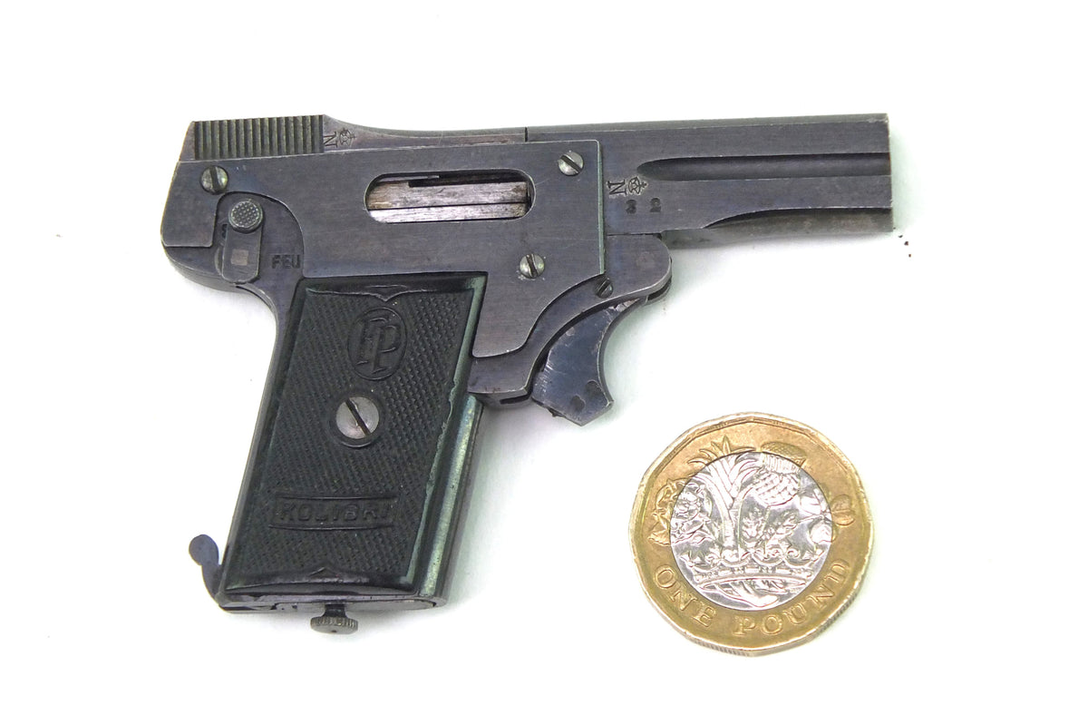 Hummingbird Gun 2.7mm Kolibri Self-loading Pistol in its original case, very rare. SN ...