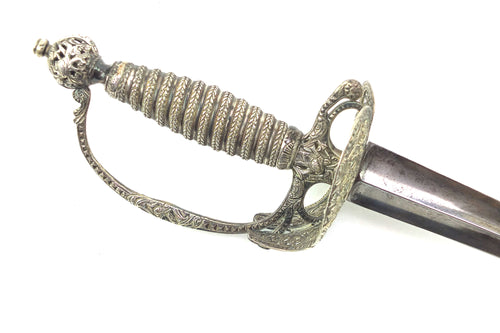 Officers Silver Hilted Small Sword by William Kinman, very fine. SN 8884