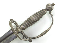 Load image into Gallery viewer, Officers Silver Hilted Small Sword by William Kinman, very fine. SN 8884
