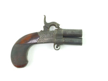 Load image into Gallery viewer, Over and Under Turnover Percussion Pocket Pistol by W &amp; J Rigby. SN 8714

