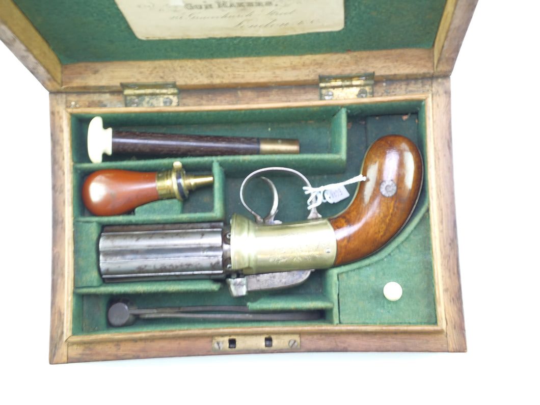 Six Shot 120 Bore Pepperbox Revolver by John Blanch & Son. SN 8673